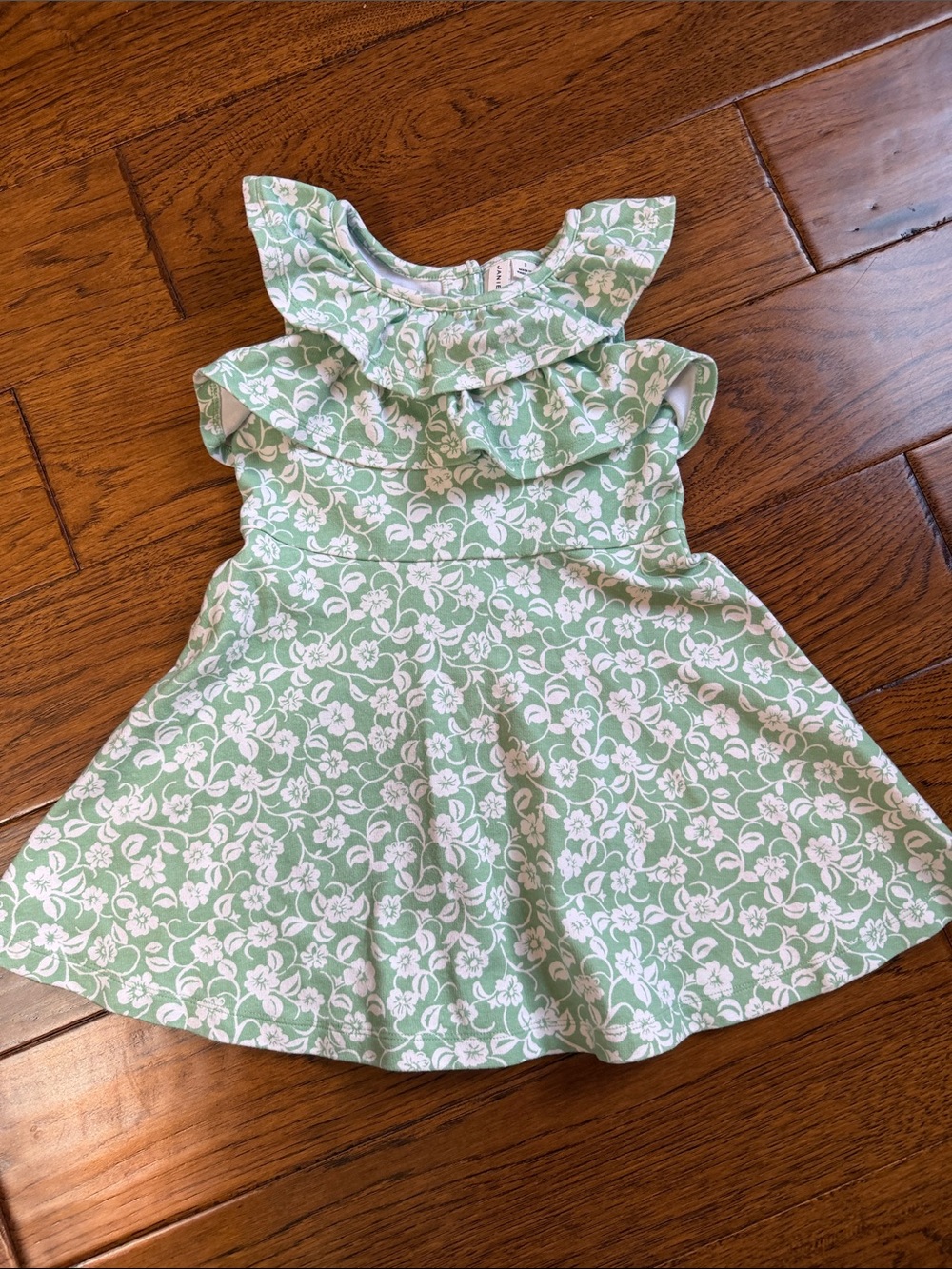 Janie and Jack Mint Green Floral Ruffle Dress